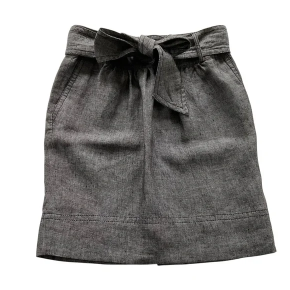 Banana Republic Chambray Tie Waist Skirt Sz 0 Mini Office Siren Casual Chic - Picture 1 of 12